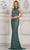 Rina di Montella RD3140 - Allover Beaded Sleeveless Evening Dress Special Occasion Dress 4 / Deep Green