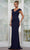 Rina Di Montella RD3239 - Cap Sleeve Peplum Evening Dress Mother of the Bride Dresses 4 / Navy