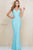 SCALA - 47551 V-Neck Sleeveless Evening Gown Evening Dresses 8 / Ivory/Nude