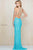 SCALA - 47551 V-Neck Sleeveless Evening Gown Evening Dresses 8 / Ivory/Nude