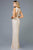 SCALA - 48962 Shimmering V-neck Long Dress - 1 pc Cream in Size 0 Available CCSALE 0 / Cream