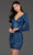 SCALA - 60036 V-Shaped Open Back Long Sleeve Cocktail Dress Cocktail Dresses 8 / Periwinkle