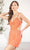 SCALA 60507 - Beaded Open Back Cocktail Dress Special Occasion Dress 000 / Orange