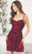 SCALA 60509 - Fitted Ornate Cocktail Dress Special Occasion Dress 000 / Red/Black