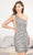 SCALA 60529 - Stripe Sequin Cocktail Dress Special Occasion Dress 000 / Gunmetal