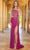 SCALA 60724 - Sequined Cutout Evening Dress Special Occasion Dress 000 / Magenta/Silver