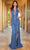 SCALA 61308 - Plunging Halter Sequin Prom Gown Prom Dresses 000 / Sapphire