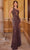 SCALA 61318 - Cutout Back Shimmer Prom Gown Prom Dresses 000 / Chocolate