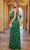 SCALA 61322 - V-Neck Beaded Foliage Prom Dress Prom Dresses