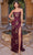 SCALA 61327 - Strappy Back Sequin Prom Gown Prom Dresses 000 / Burgundy Multi