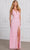 SCALA 80105 - Sheer Side Beaded Ornate Evening Dress Prom Dresses 000 / Shiny Pink