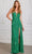 SCALA 80106 - Plunging Neckline Beaded Evening Dress Prom Dresses 000 / Emerald