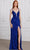 SCALA 80106 - Plunging Neckline Beaded Evening Dress Prom Dresses 000 / Royal