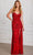 SCALA 80107 - Floral Beaded Strappy Back Evening Dress Prom Dresses 000 / Red