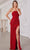 SCALA 80109 - Straight Neck Beaded Evening Dress Prom Dresses 000 / Red