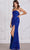 SCALA 80109 - Straight Neck Beaded Evening Dress Prom Dresses 000 / Royal