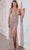 SCALA 80115 - Crisscross Back See-Through Evening Dress Prom Dresses 000 / Nude Silver