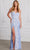 SCALA 80116 - Sweetheart High Slit Evening Dress Prom Dresses 000 / Dolphin/Pearl