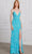 SCALA 80117 - Swirl Beaded V-Neck Evening Dress Evening Dress 000 / Ocean