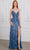 SCALA 80127 - V-Neck Side Cutout Evening Dress Evening Dress 000 / Sapphire