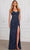 SCALA 80129 - Low V-Back Beaded Evening Dress Prom Dresses 000 / Navy