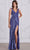 SCALA 80133 - Wide Strap Striped Sequin Evening Dress Evening Dress 000 / Purple