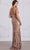 SCALA 80133 - Wide Strap Striped Sequin Evening Dress Evening Dress