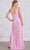 SCALA 80133 - Wide Strap Striped Sequin Evening Dress Evening Dress