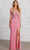 SCALA 80146 - Crisscross Back High Slit Evening Dress Evening Dress 000 / Dusty Light Pnk