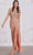 SCALA 80146 - Crisscross Back High Slit Evening Dress Evening Dress 000 / Rose Gold