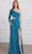 SCALA 80153 - Sequin One-Sleeve Evening Gown Evening Gown 000 / Iris