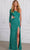 SCALA 80153 - Sequin One-Sleeve Evening Gown Evening Gown 000 / Jade