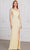 SCALA 80162 - One-Sleeve Sequined Prom Gown Prom Dresses 000 / Vanilla