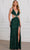 SCALA 80165 - Side Cut-Out Sequined Prom Gown Prom Dresses 000 / Hunter Green Silver