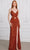 SCALA 80168 - Sleeveless V-Neck Prom Gown Prom Dresses 000 / Rust