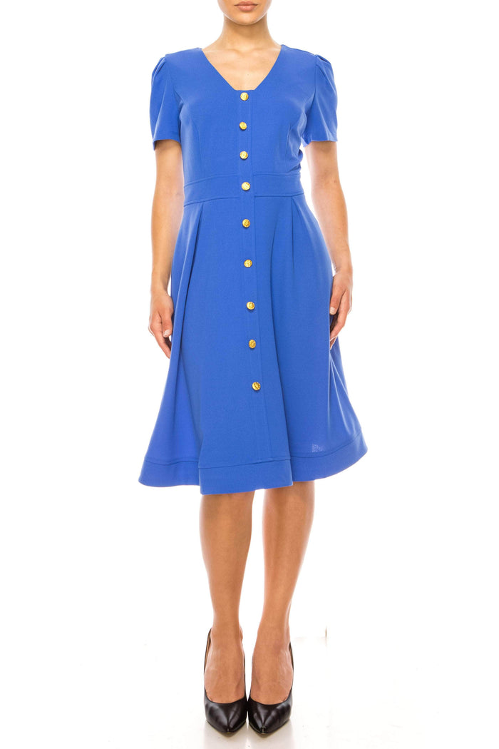 Shelby & Palmer A3121 - Short Sleeve Buttoned Dress Special Occasion Dress