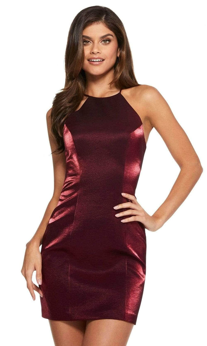 Sherri Hill - 53004 Sleeveless Fitted Cocktail Dress Cocktail Dresses 10 / Wine