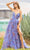 Sherri Hill 55620 - V-Neck Strapless Prom Gown Evening Dresses 8 / Periwinkle Print