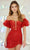 Sherri Hill 55681 - Balloon Sleeve Corset Cocktail Dress Cocktail Dresses 000 / Red