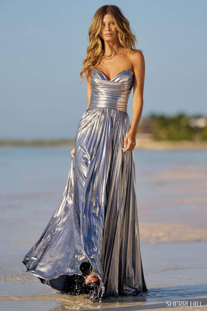 Sherri Hill 56065 - Sweetheart Metallic A-line Gown Special Occasion Dress