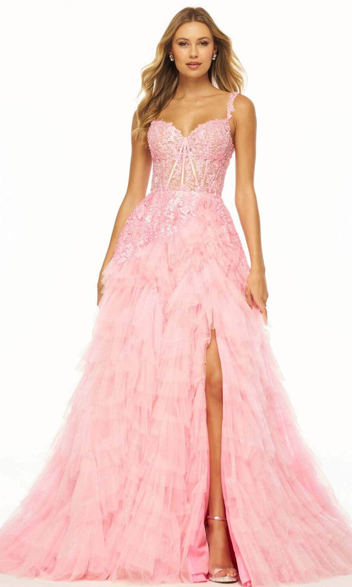 Sherri Hill 56070 - Sweetheart Ruffle Prom Gown Special Occasion Dress 000 / Hot Pink