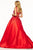 Sherri Hill 56106 - Plunging Neckline Beaded Ballgown Ball Gowns 0 / Red