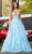 Sherri Hill 56211 - Spaghetti Strap Appliqued Prom Gown Prom Dresses 000 / Light Blue