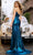 Sherri Hill 56432 - Metallic Satin Corset Gown with Slit Prom Dresses