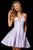 Sherri Hill - Plunging V-neck A-line Dress 52177 Cocktail Dresses 8 / Lilac