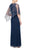 SLNY 9133123 - V-Neck Sheath Gown with Floral Lace Overlay Mother of the Bride Dresses