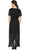 SLNY 9170657 - Sheer Sleeve Blouson Bodice Dress Mother of the Bride Dresses 16 / Black