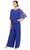 SLNY 9177537 - Chiffon Scoop Neck Jumpsuit with Wide-Leg Pants Special Occasion Dress