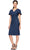 SLNY 9227166 - Surplice Neck Sheath Dress Semi Formal 4P / Navy