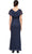 SLNY 9433254 - V-Neck Formal Gown with Cascade Accent Mother of the Bride Dresses